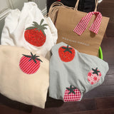 Striped Tomato Appliqué Sweatshirt