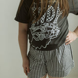 Black Gingham Shorts