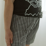 Black Gingham Shorts
