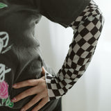 Checkered Pattern Long Sleeve Top
