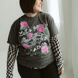 Checkered Pattern Long Sleeve Top