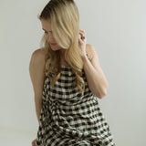 Gingham Sleeveless Elastic Band Waist Top Only