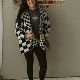Checked Sweater Cardigan