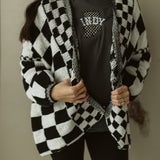 Checked Sweater Cardigan