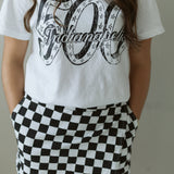 Checkered Print Overlap Mini Skort