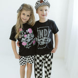 Kids Checker Print Biker Shorts