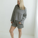 Checker Jersey Drawstring Short