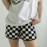 Checkered Drawstring Athletic Shorts