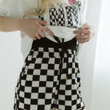Checkered Drawstring Athletic Shorts