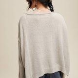 Ash Grey Slouchy Knit Pocket Sweater