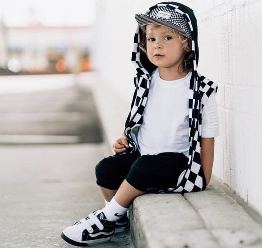 Black and White Checkered Hat