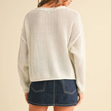 Flag Knit Sweater - Ivory