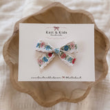Small Embroidered Flower Bow