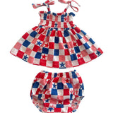 Red, White, Blue & Pink Checkerboard Set
