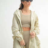 Waterproof Oat Milk Lightweight Rain Jacket