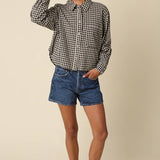 Alvina Gingham Button-Up Shirt