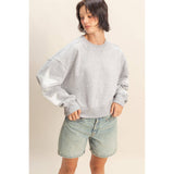 Heather Grey Star Patch Crewneck Sweatshirt