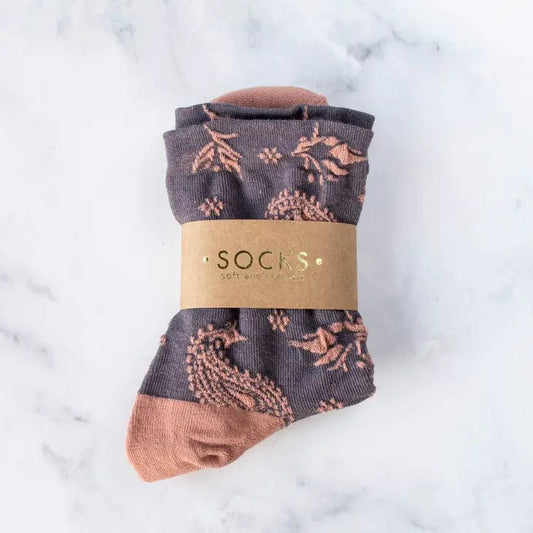 Paisley Embossed Socks
