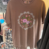 Espresso Dainty Floral Tee