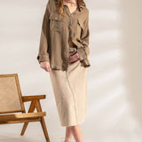 FRAY HEM BUTTON UP SHACKET