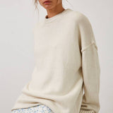 Relaxed Boyfriend Fit Crew Neck Sweater