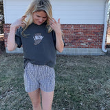 Black Gingham Shorts