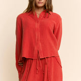 Garment Crop Shirt Top Leg Pants Set