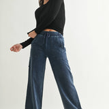 Black Long-Sleeved Micro-Ribbed Top