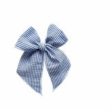 Navy & White Stripe Bow