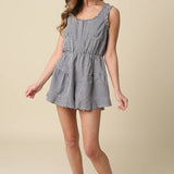 Faith Gingham Open-Back Romper