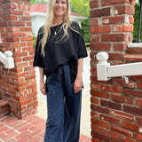 Offset Black French Terry Top