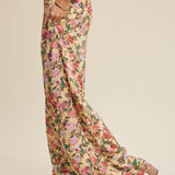 Floral Smocked Wide-Leg Pants