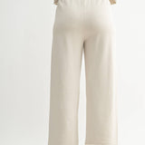 Light Grey Wide-Leg Fleece Pants