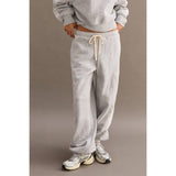 Heather Grey Star Patch Casual Drawstring Jogger Pants