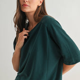 Offset Evergeen French Terry Top