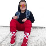 Red + White Checker Socks