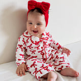 Red Bows Organic Pointelle Lounge Set