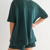 Offset Evergeen French Terry Top