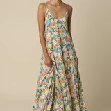 Leslie Floral Open-Back Maxi Dress