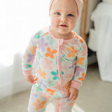 Retro Daisy Zip-Up Romper Jammies