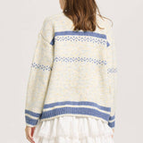 Frosted Blooms Button-Up Cardigan