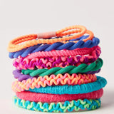 Rainbow Textured Hair Ties - Set of 10