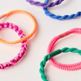 Rainbow Textured Hair Ties - Set of 10