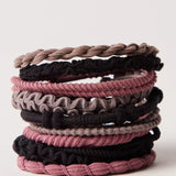 Tan Textured Hair Ties - Set of 10