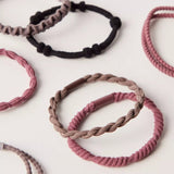 Tan Textured Hair Ties - Set of 10