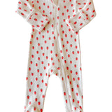 White Strawberry Pointelle Zipper