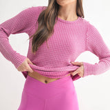 Chunky Orchid Waffle Long Sleeve