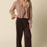 Hazel Gingham Ruffle Blouse