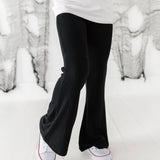 Midnight Ribbed Flares