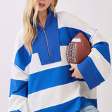 Varsity Stripe Zip Pullover
